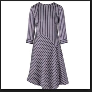 BANANA REPUBLIC Stripe Asymmetrical-Hem Dress